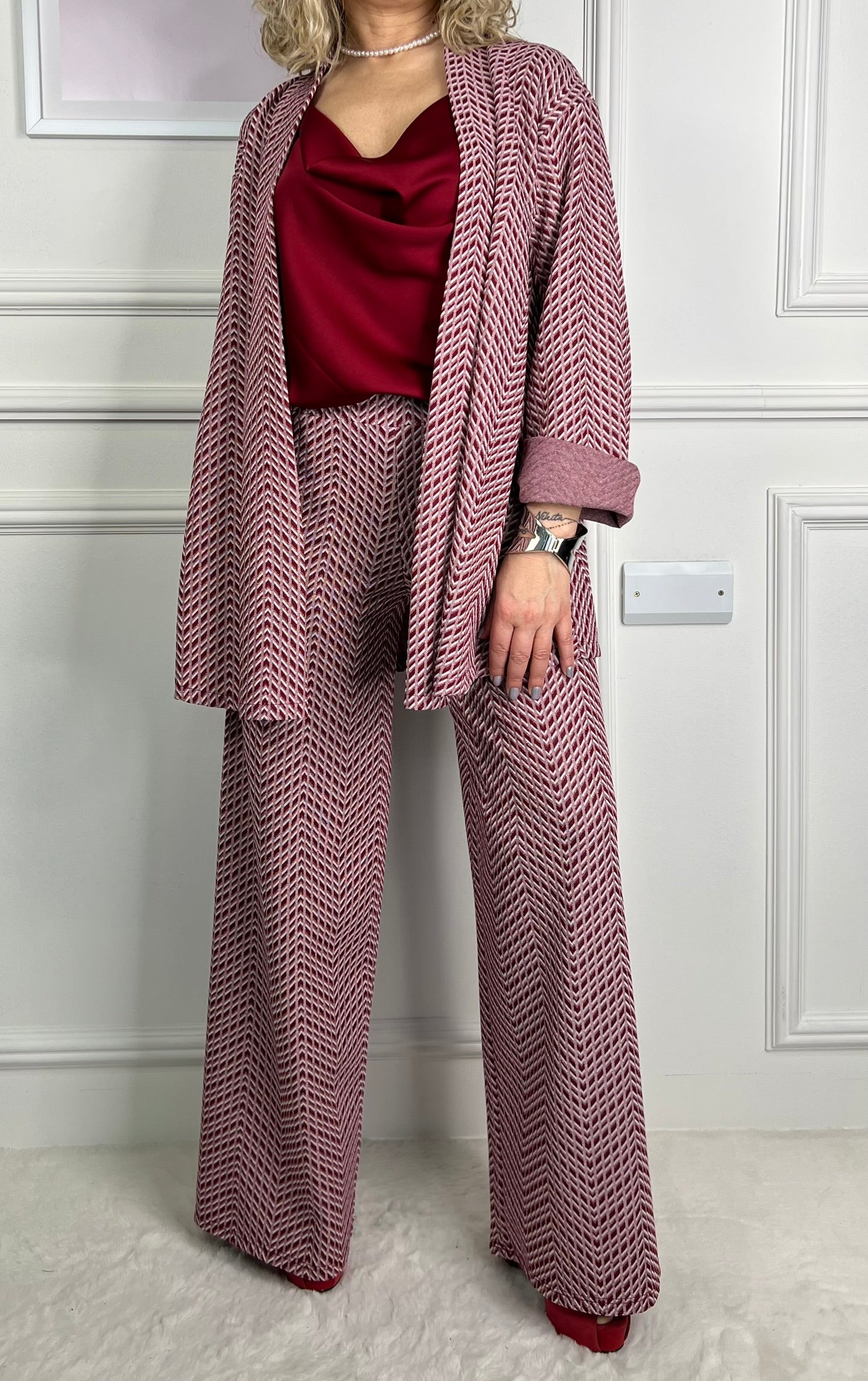 Completo OTTAVIA rosso amarena