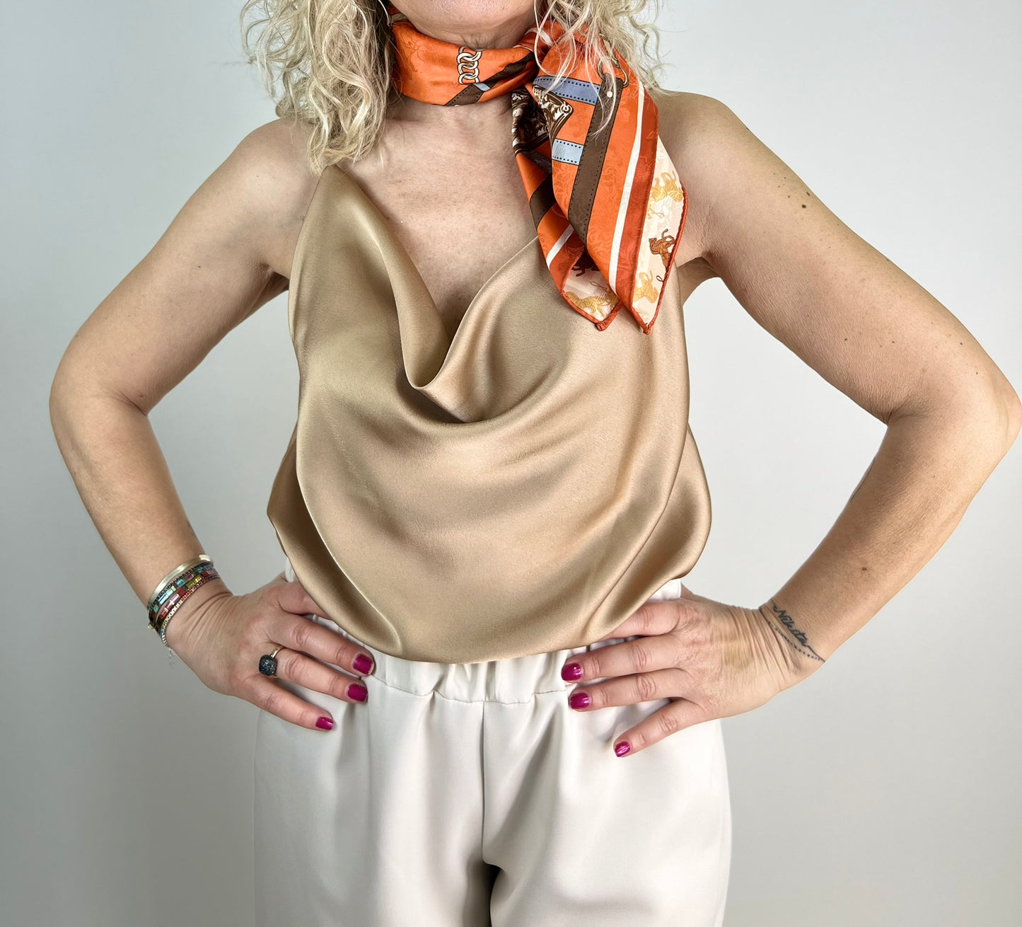 Foulard CHEVAL arancio