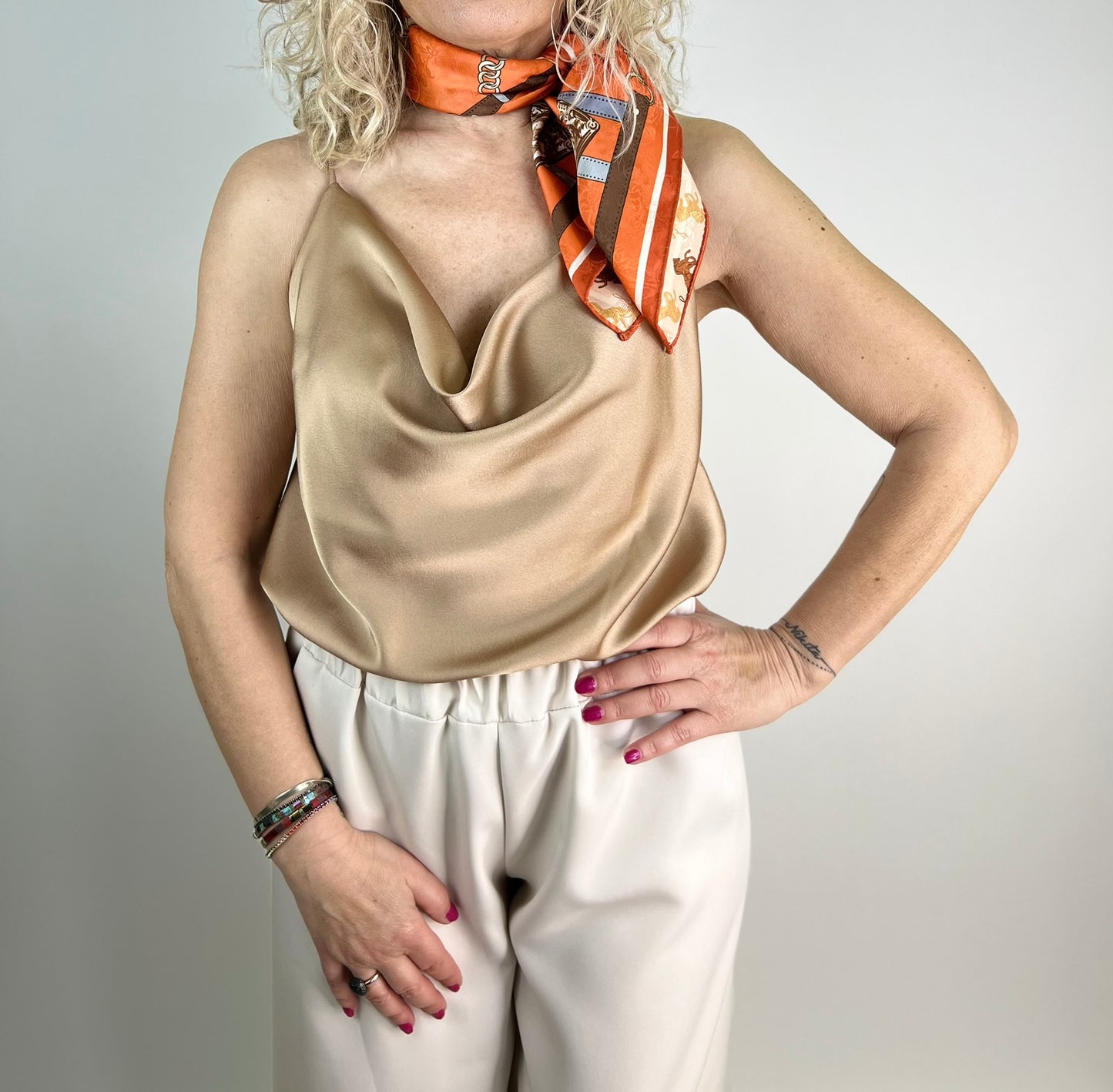 Foulard CHEVAL arancio