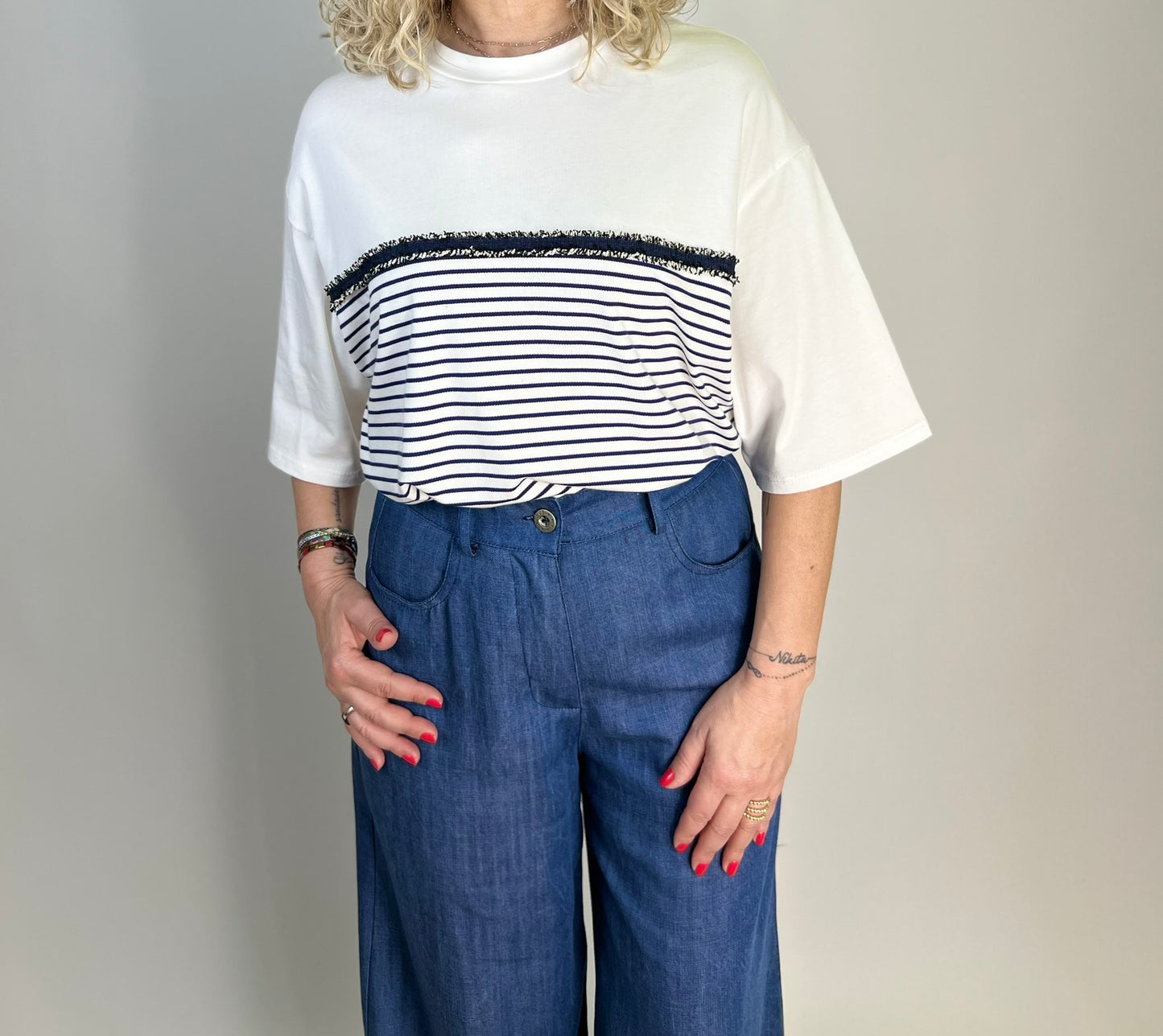 T-Shirt MARINA 2 righe blu