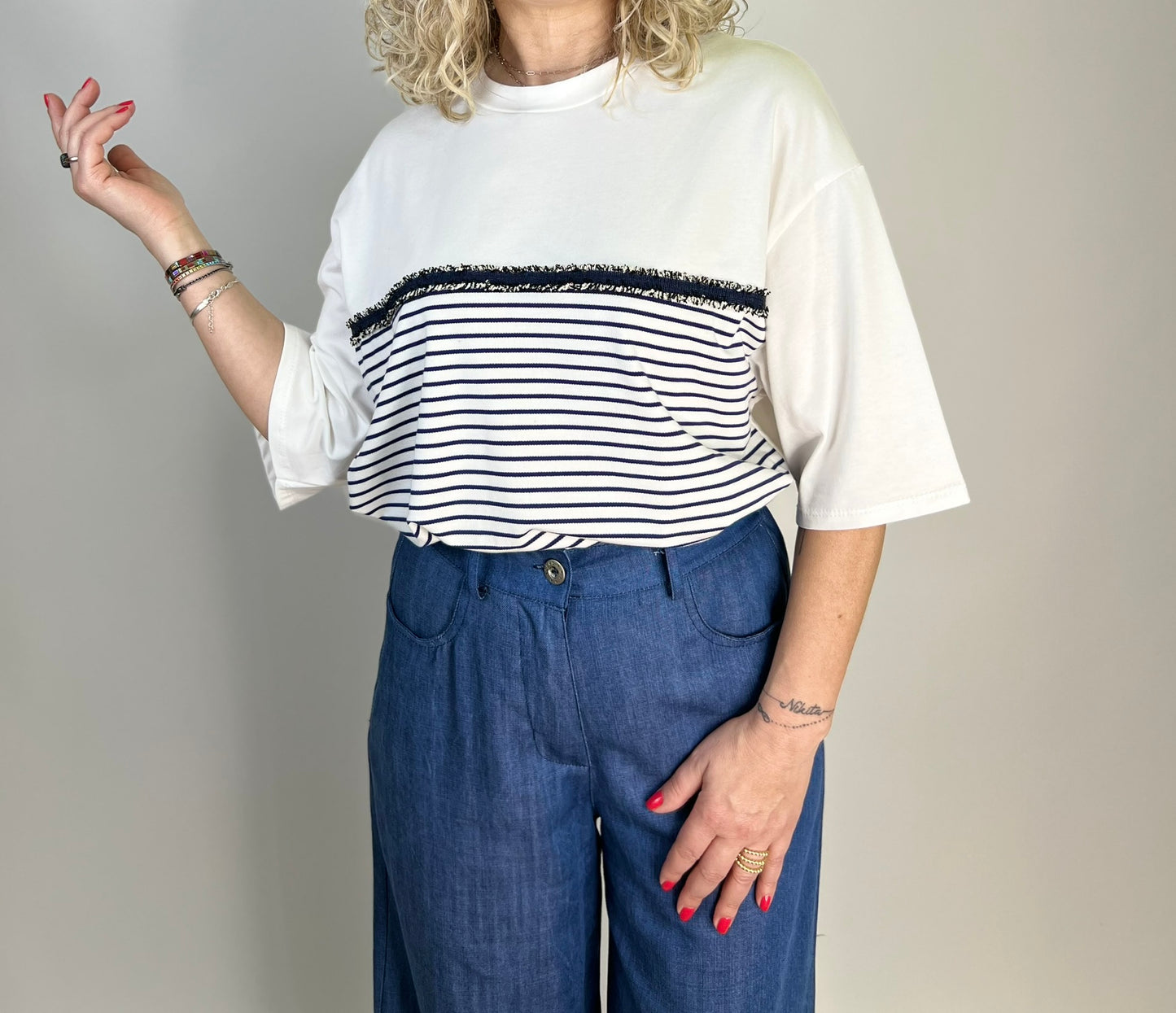 T-Shirt MARINA 2 righe blu