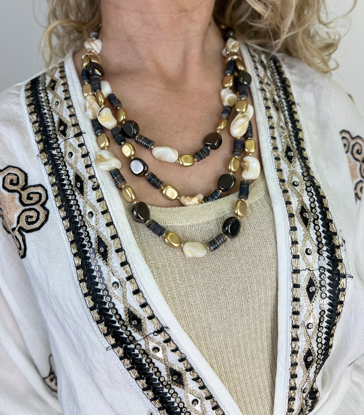 Collana 3 FILI PIETRE
