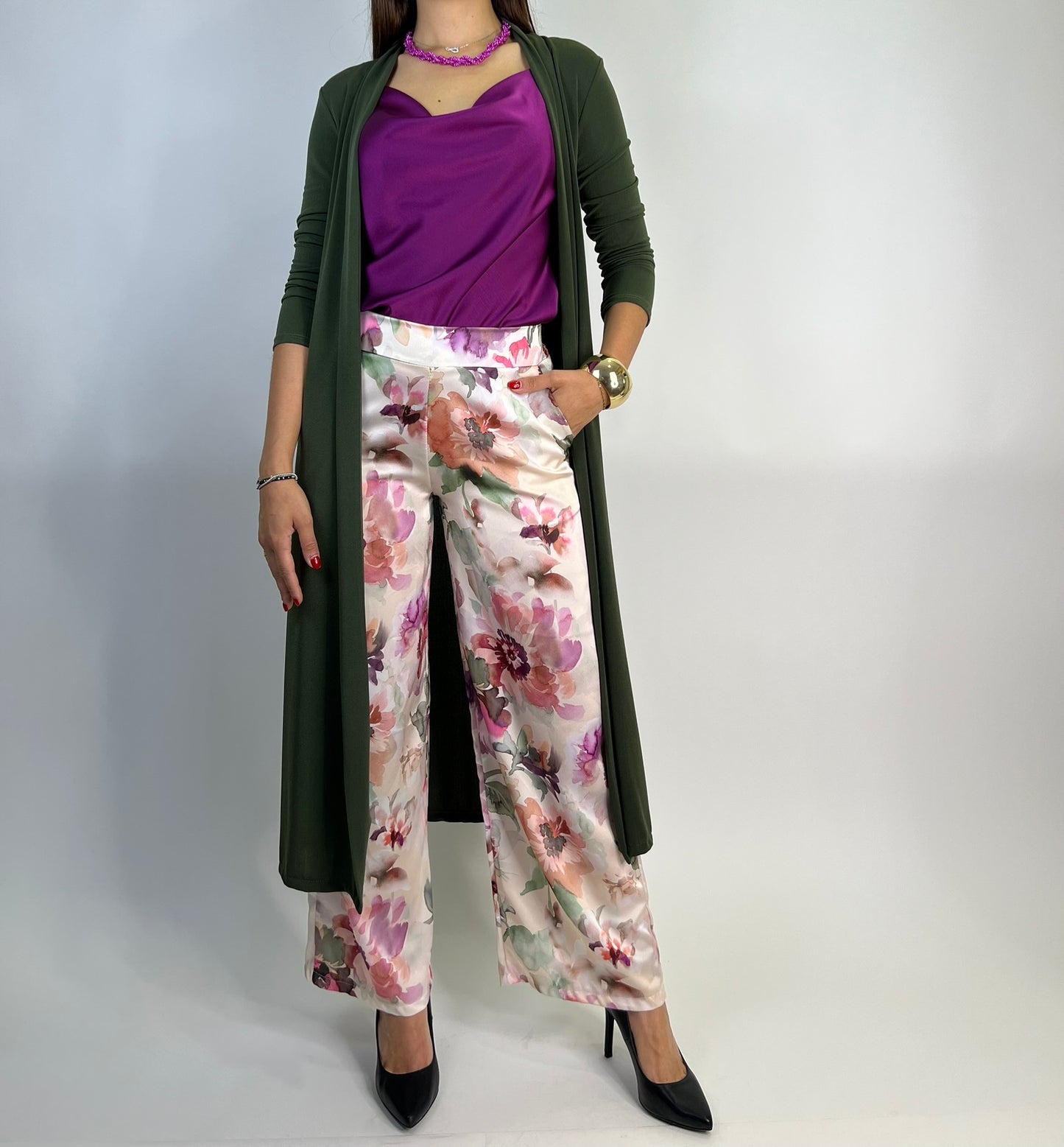 Cardigan OLIMPIA verde oliva