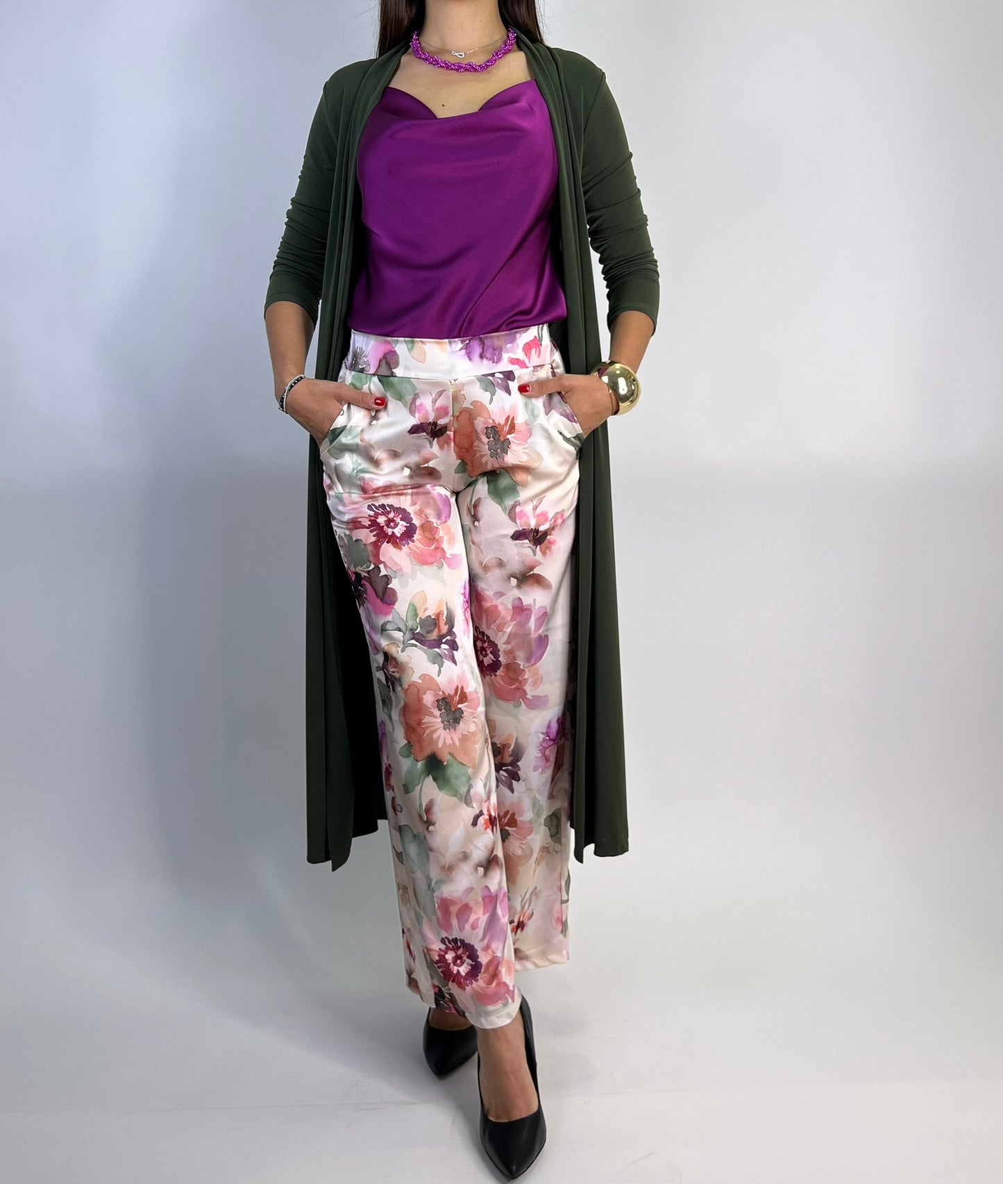 Cardigan OLIMPIA verde oliva