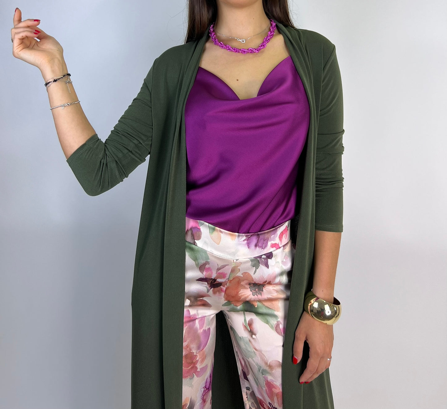 Cardigan OLIMPIA verde oliva