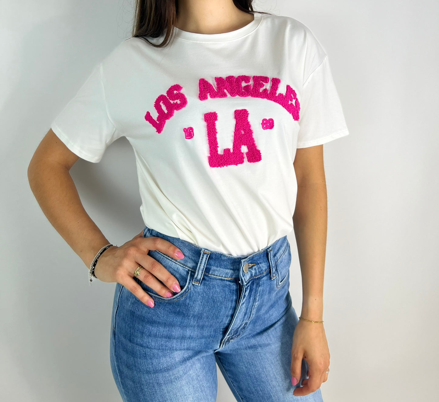 T-Shirt LOS ANGELES fucsia