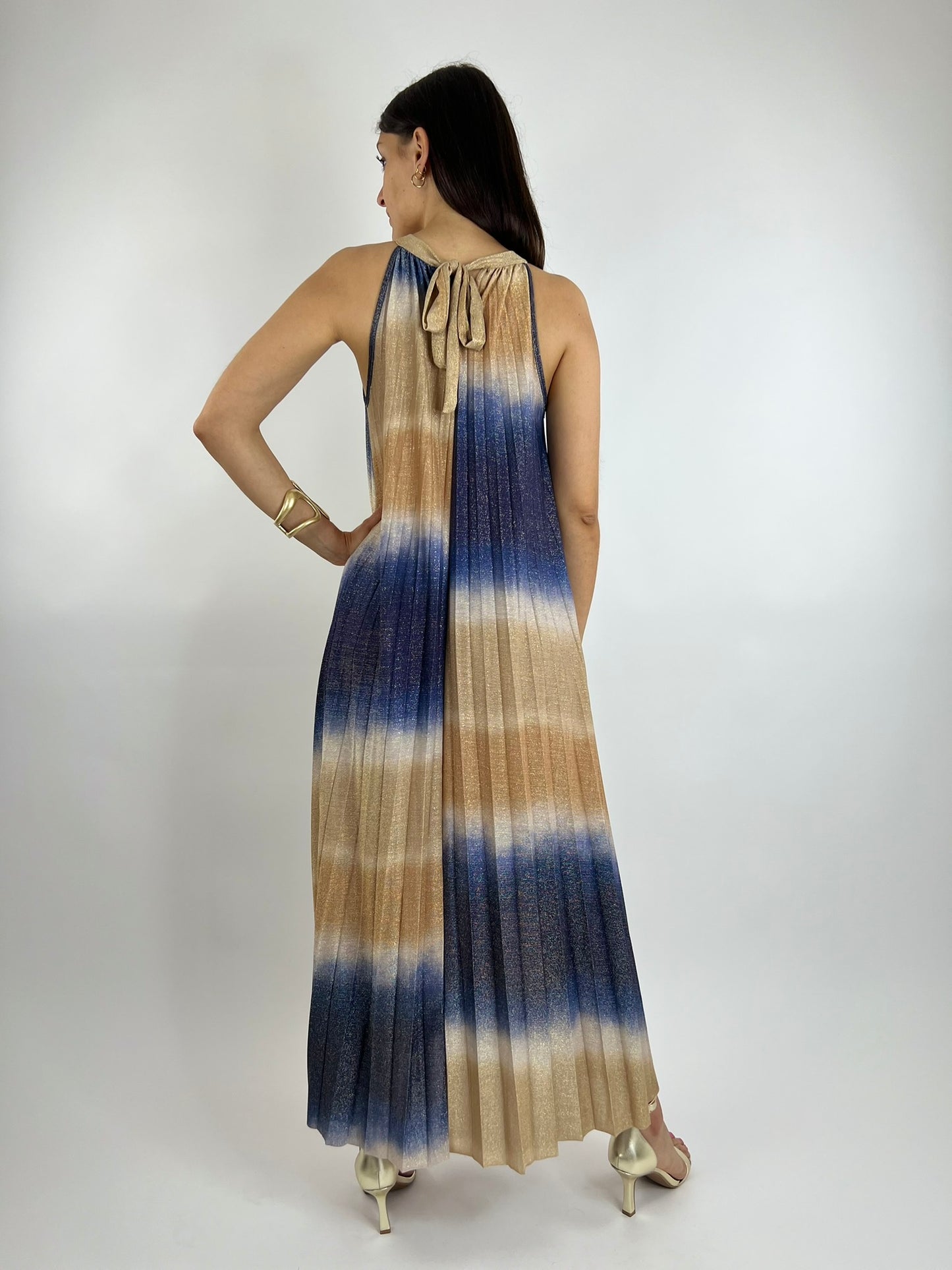 Abito GLAMOUR bicolore oro e blu