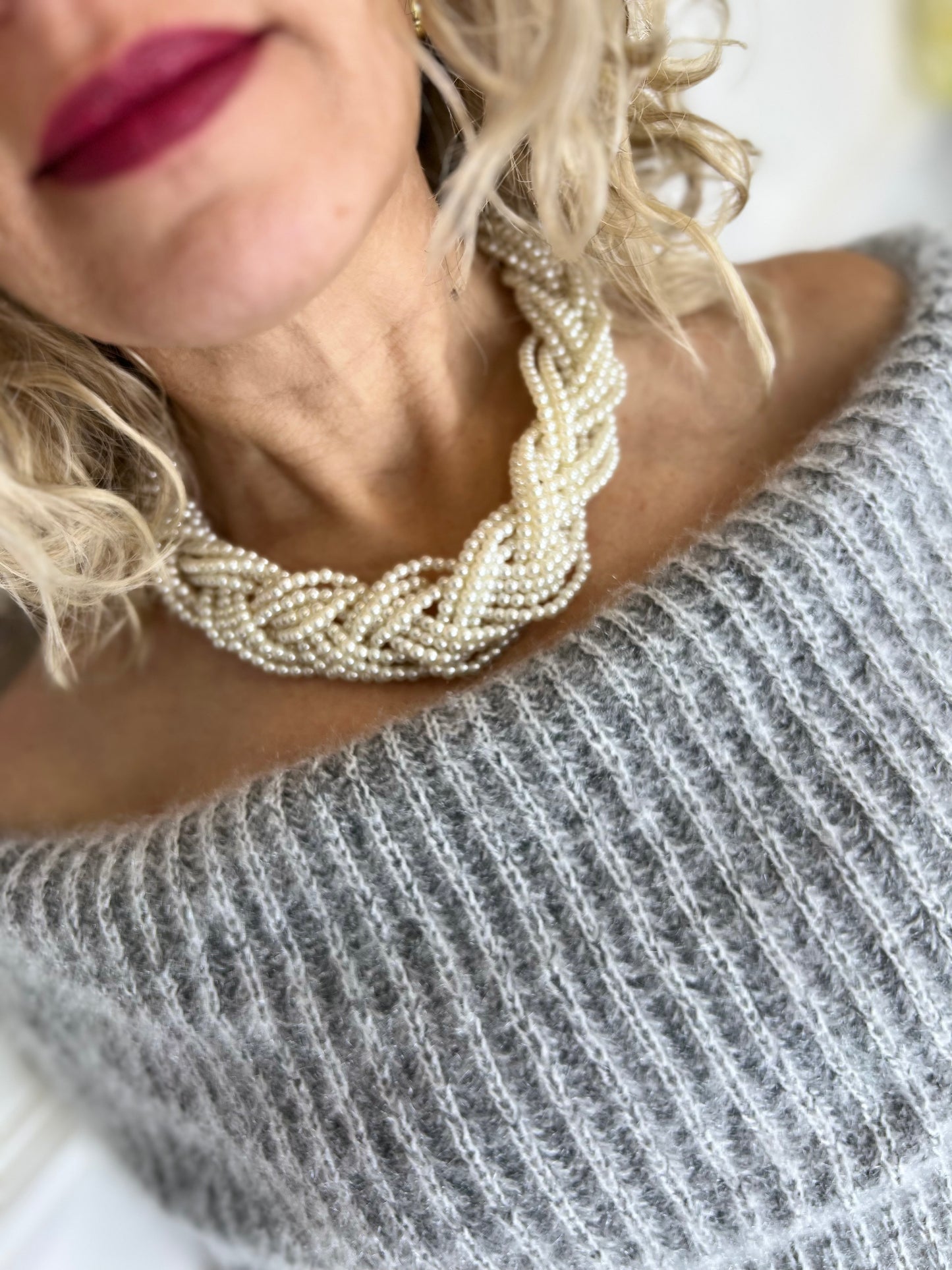 Collana TRECCIA perle