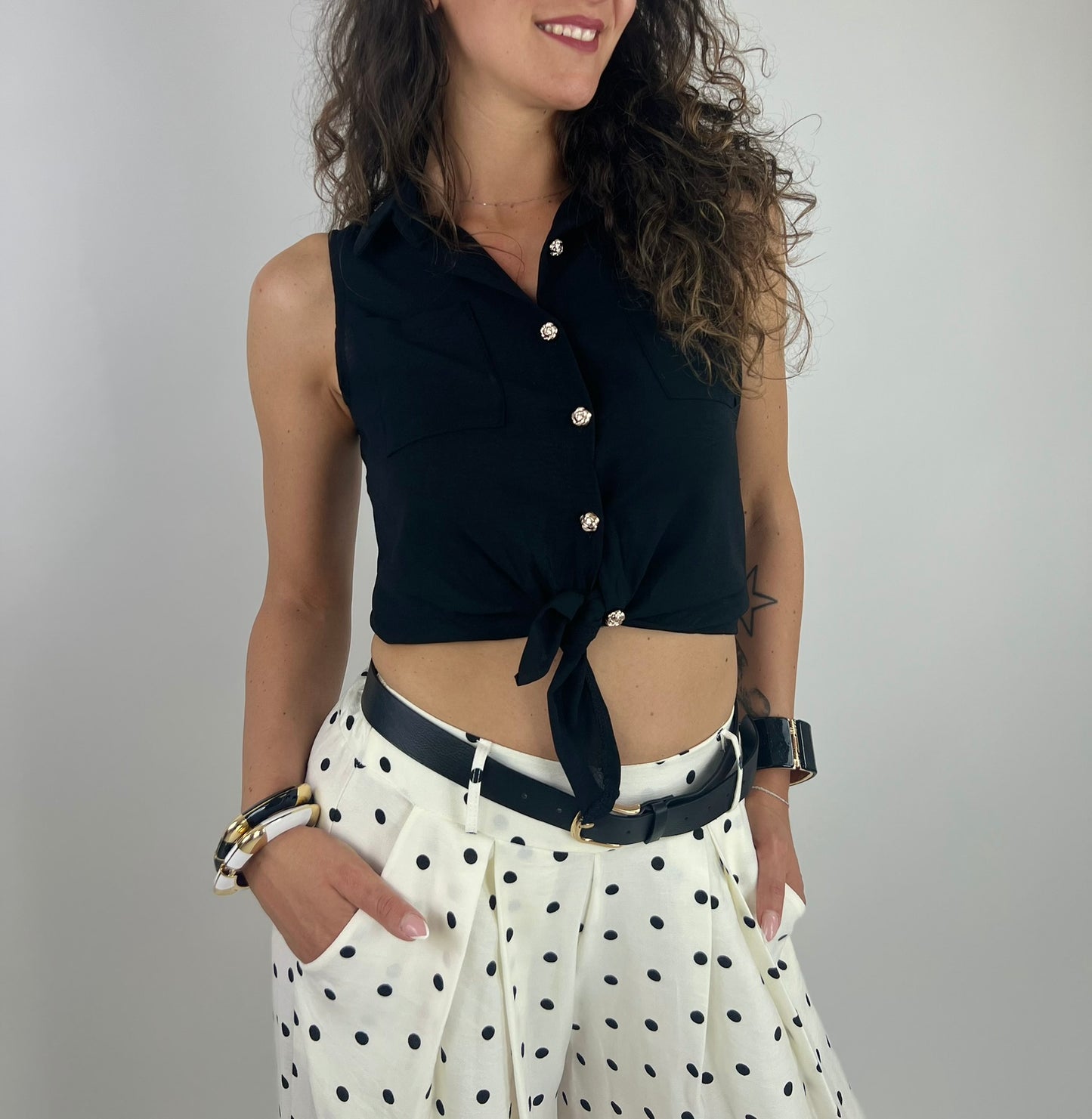 Top camicia TRINIDAD nero