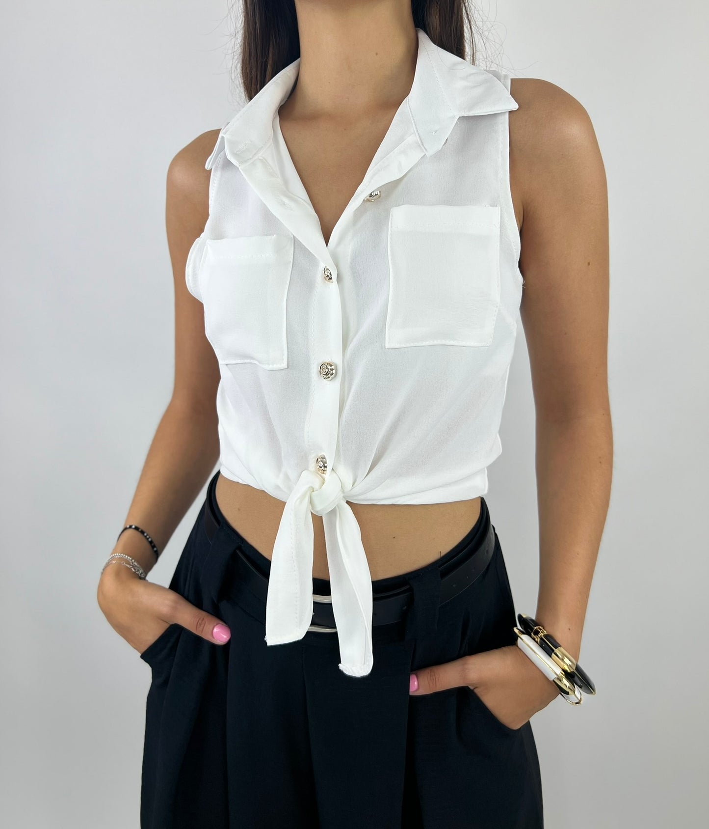 Top camicia TRINIDAD bianco