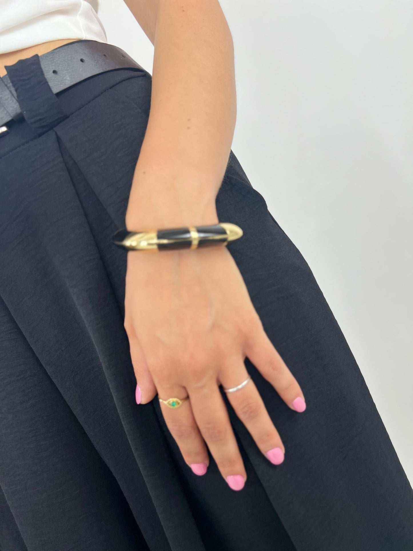 Bracciale QUADRATO oro e nero