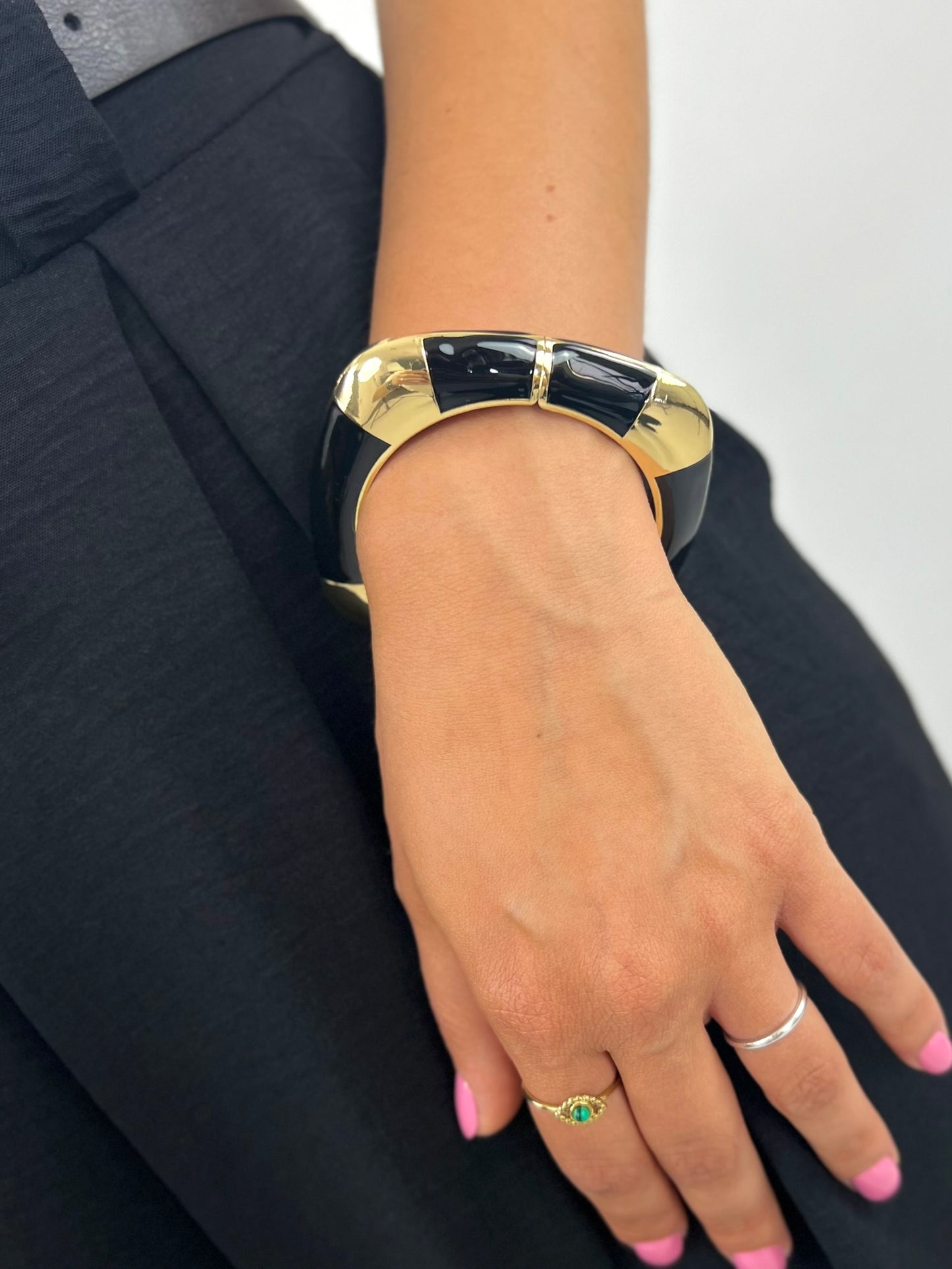 Bracciale QUADRATO oro e nero