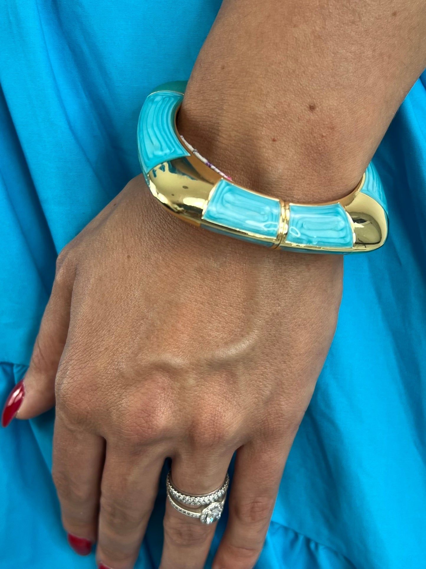 Bracciale QUADRATO oro e turchese