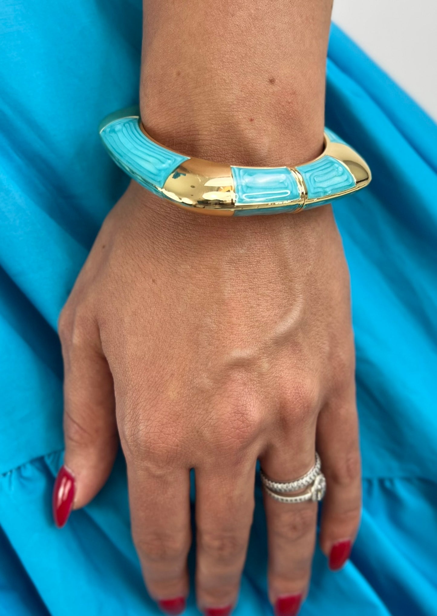 Bracciale QUADRATO oro e turchese