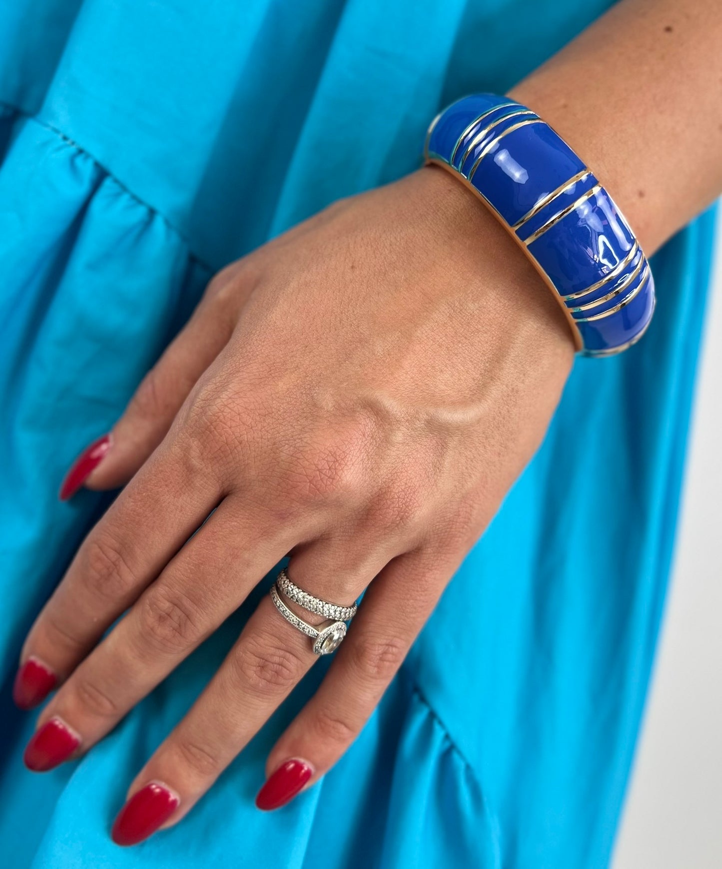 Bracciale RIGIDO ORO e BLU CINA