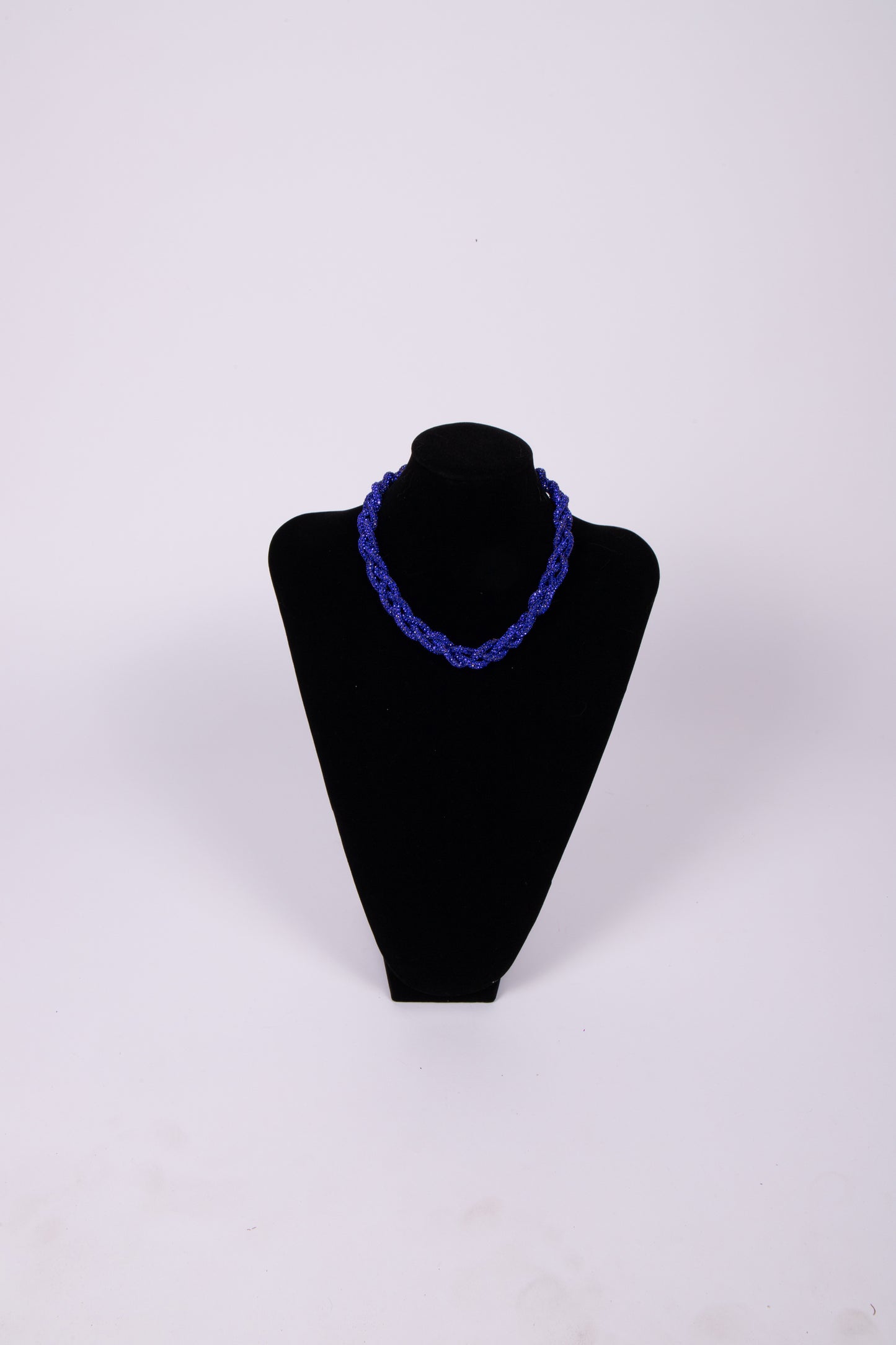 Collana TRECCIA strass Blu