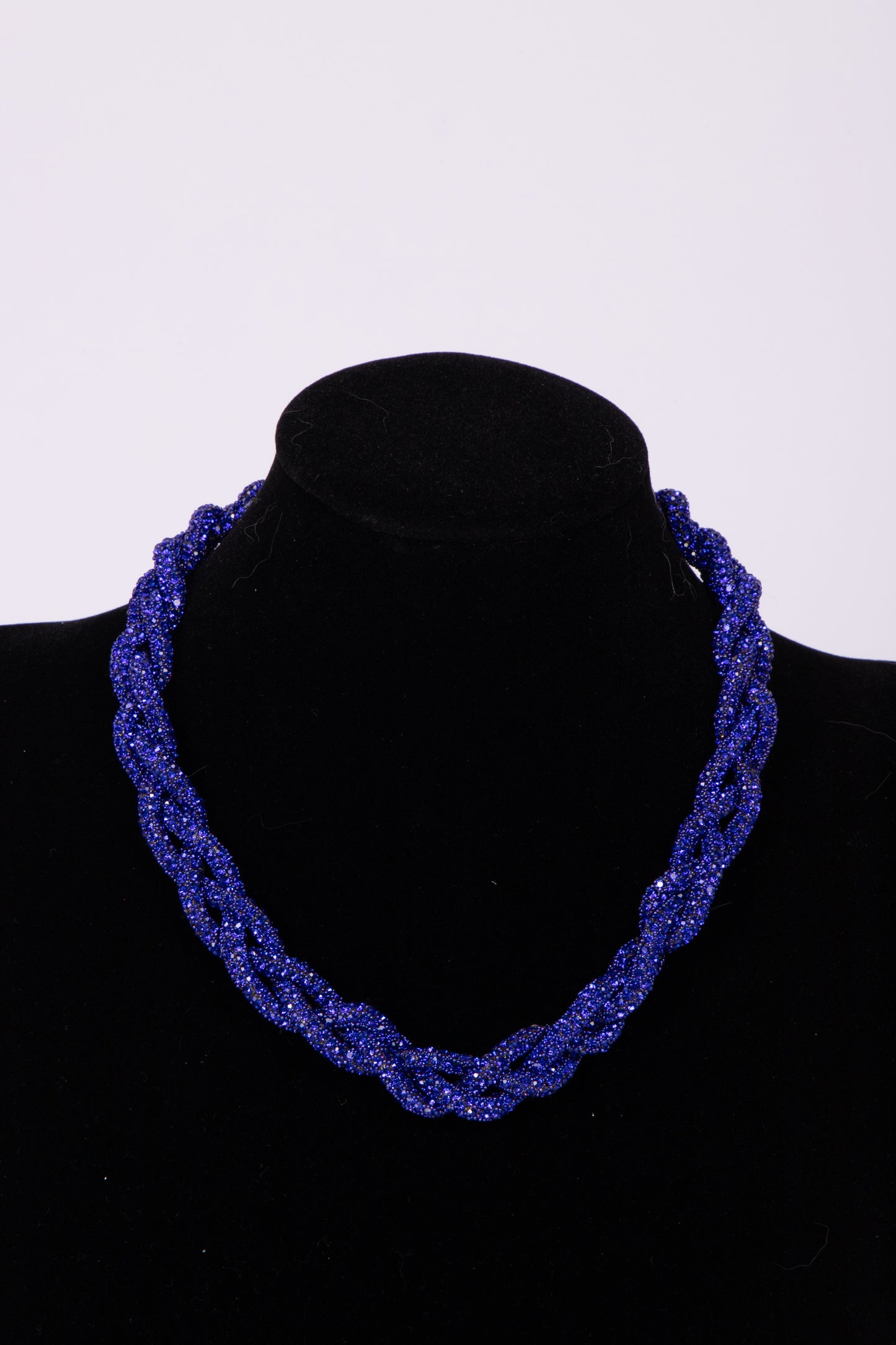 Collana TRECCIA strass Blu