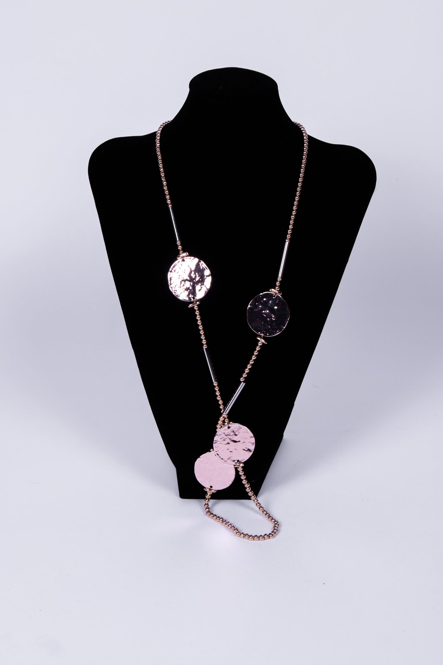 Collana DISCHI martellato oro rosa