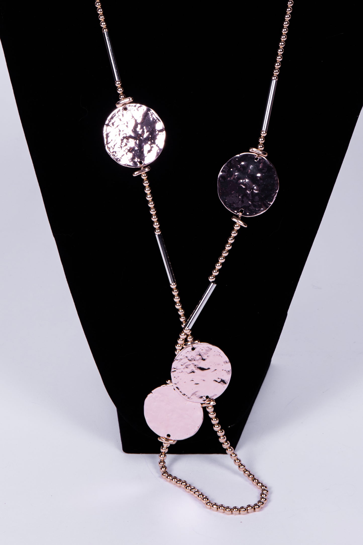 Collana DISCHI martellato oro rosa