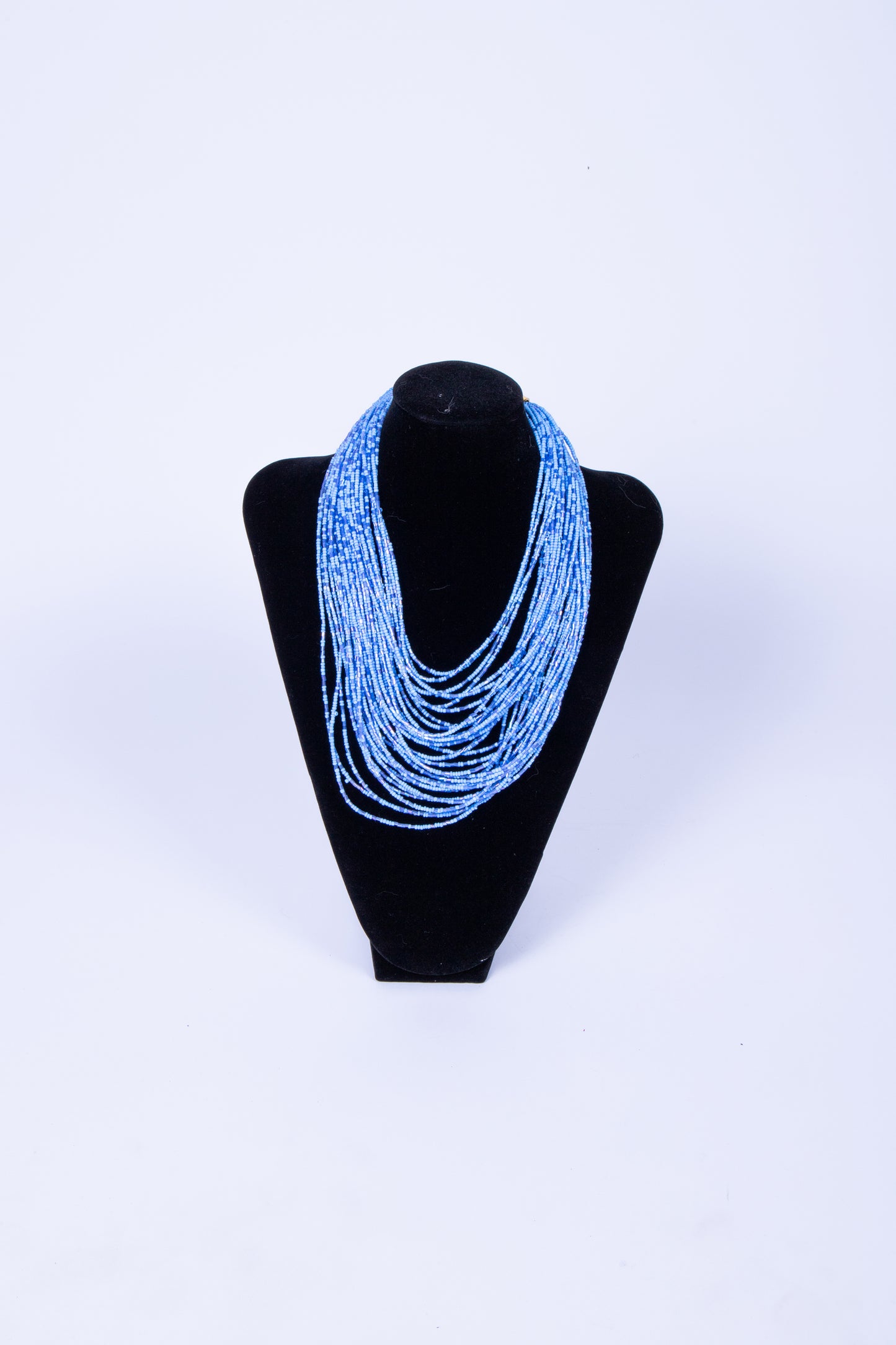 Collana MILLY multifilo di micro perline Celeste