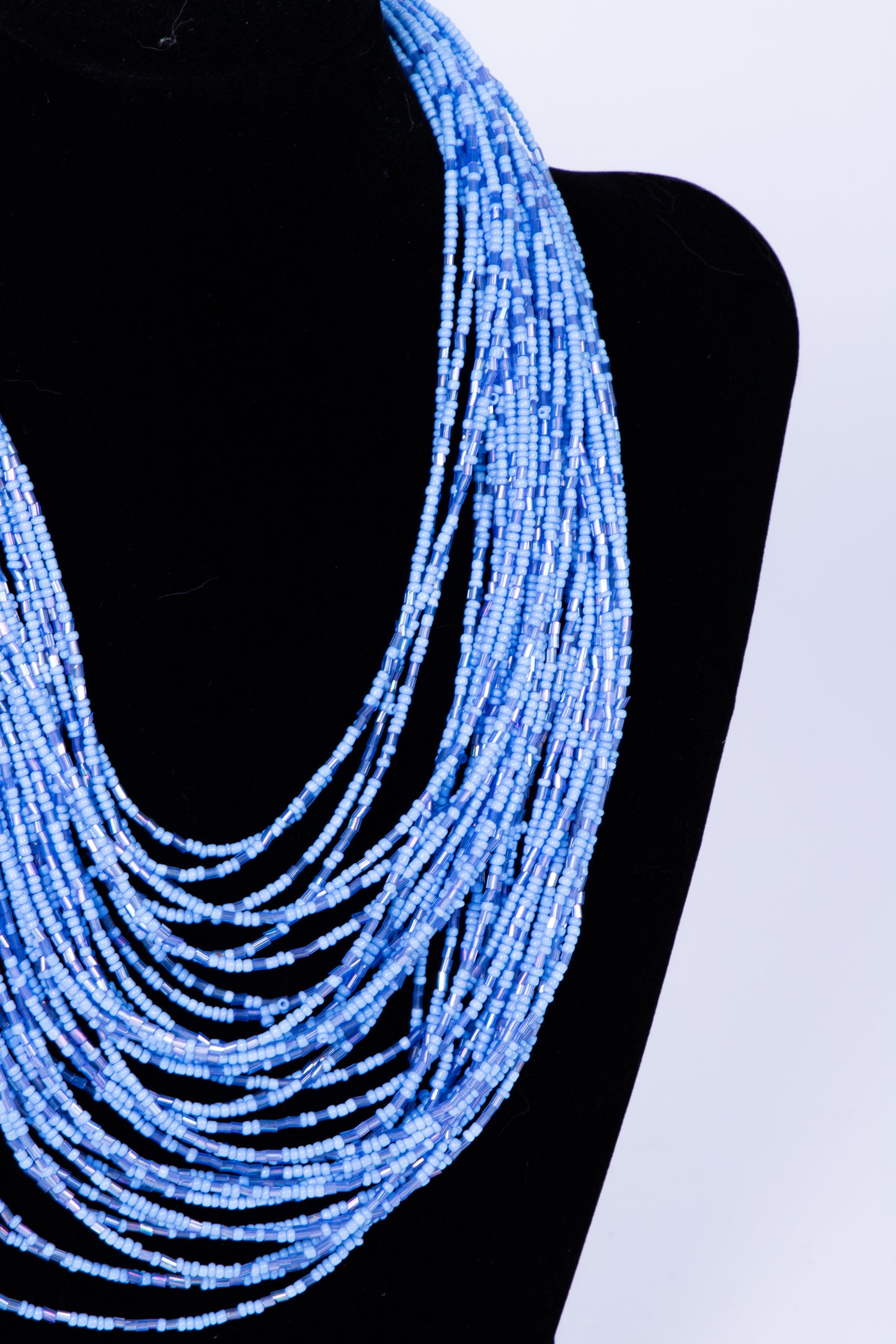 Collana MILLY multifilo di micro perline Celeste
