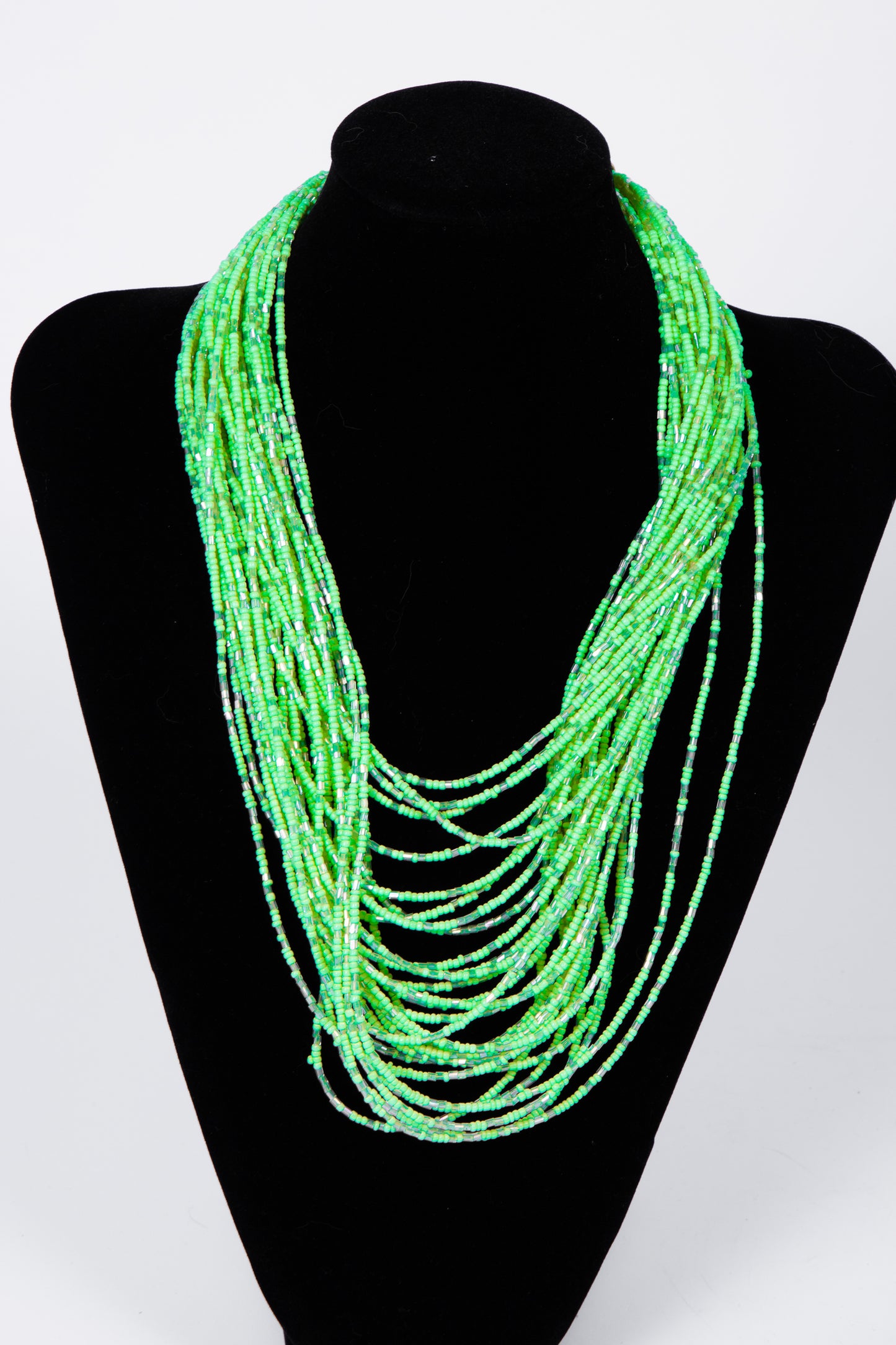 Collana MILLY multifilo di micro perline Verde