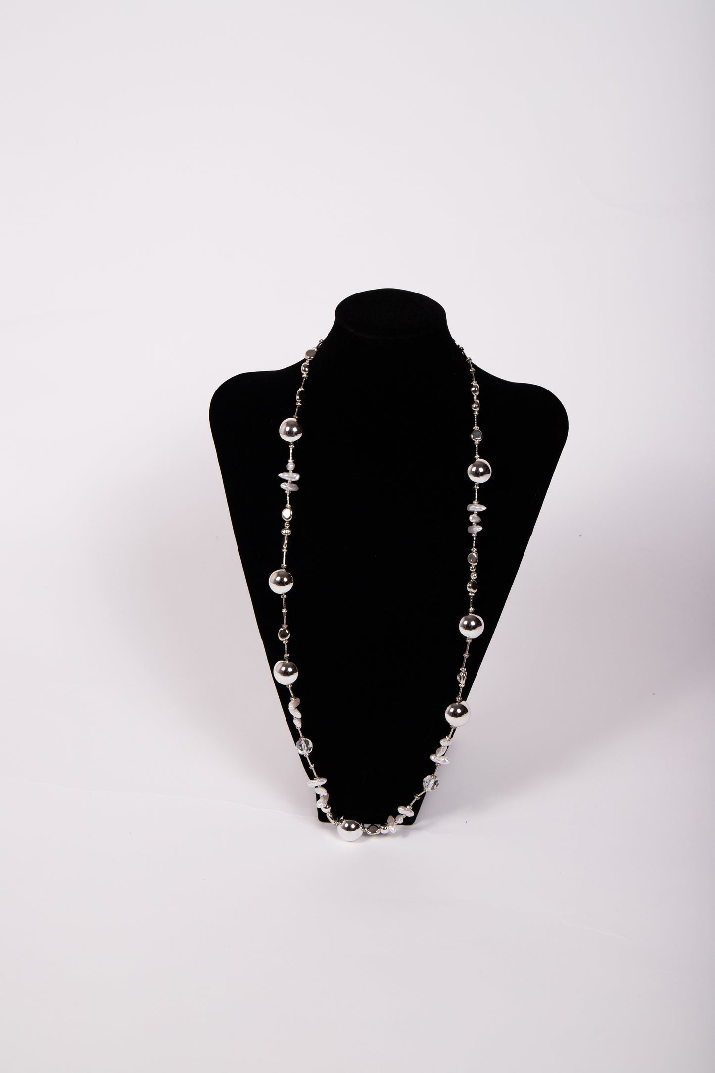 Collana SFERE e MADREPERLA argento
