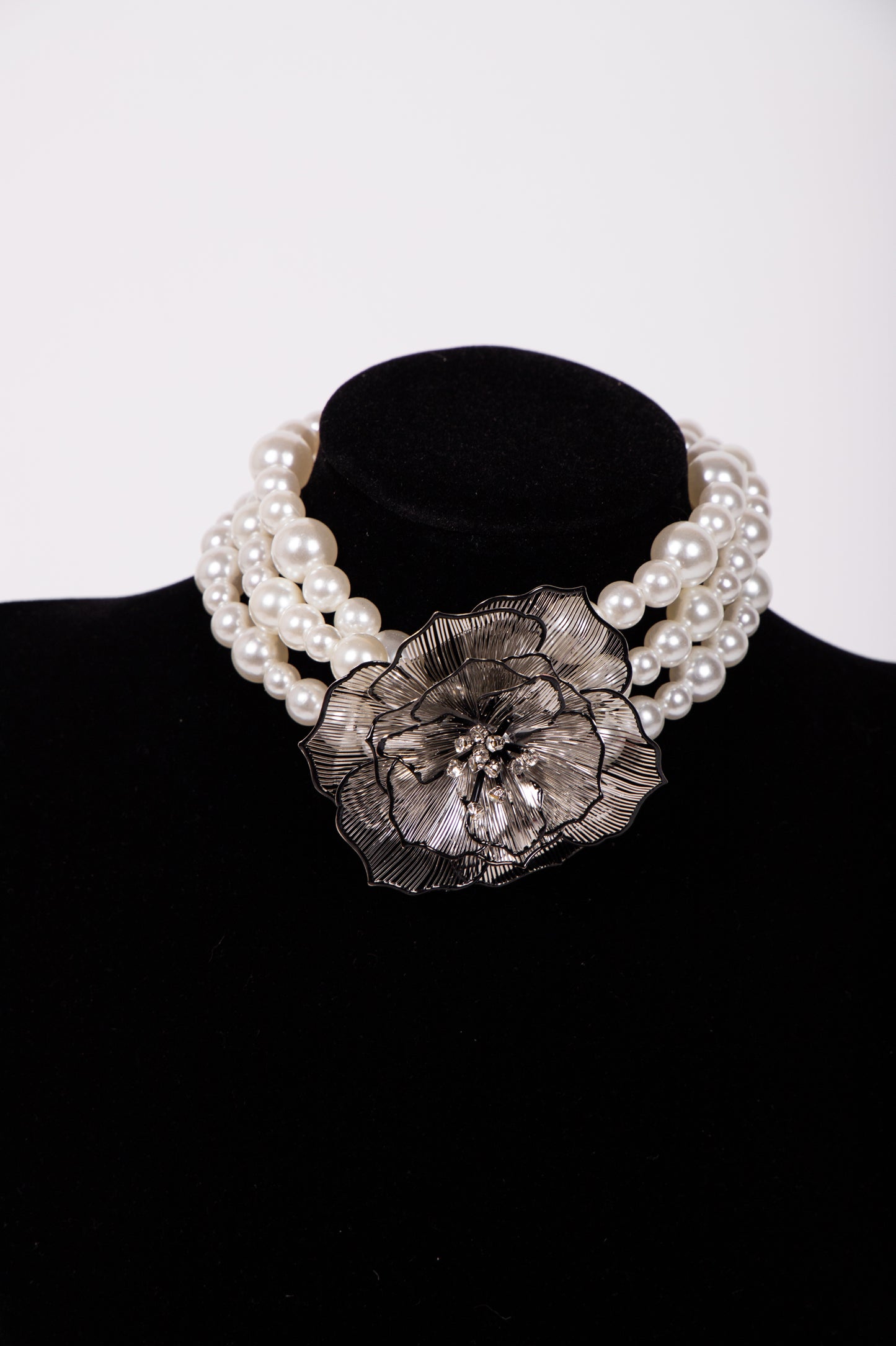 Collana PERLE e FIORE argento