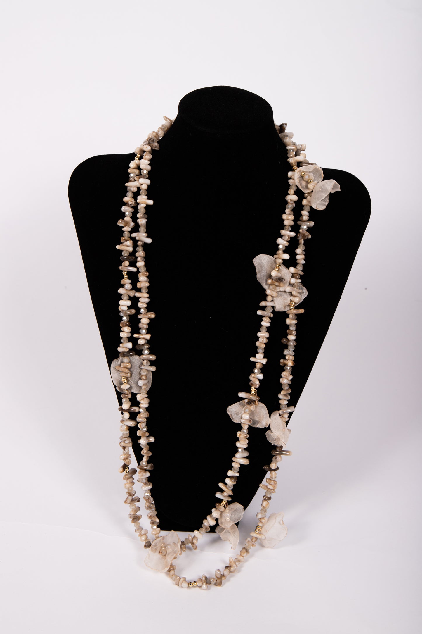 Collana LUNGA 3 FILI Beige