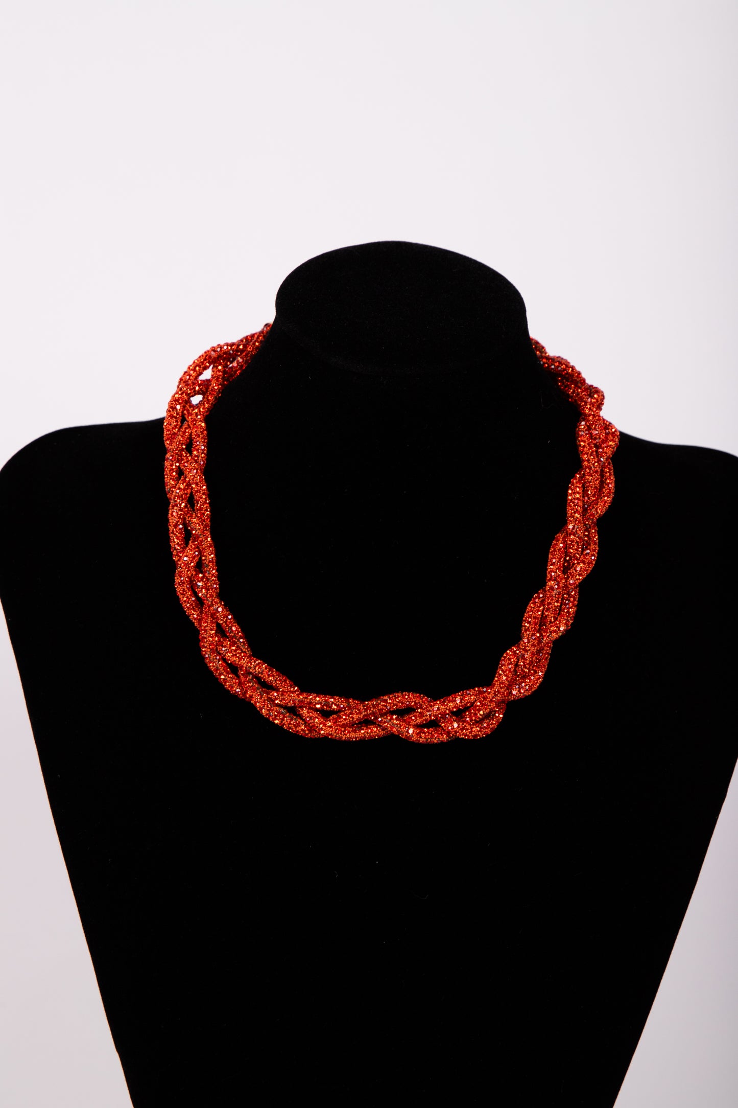 Collana TRECCIA strass Arancio