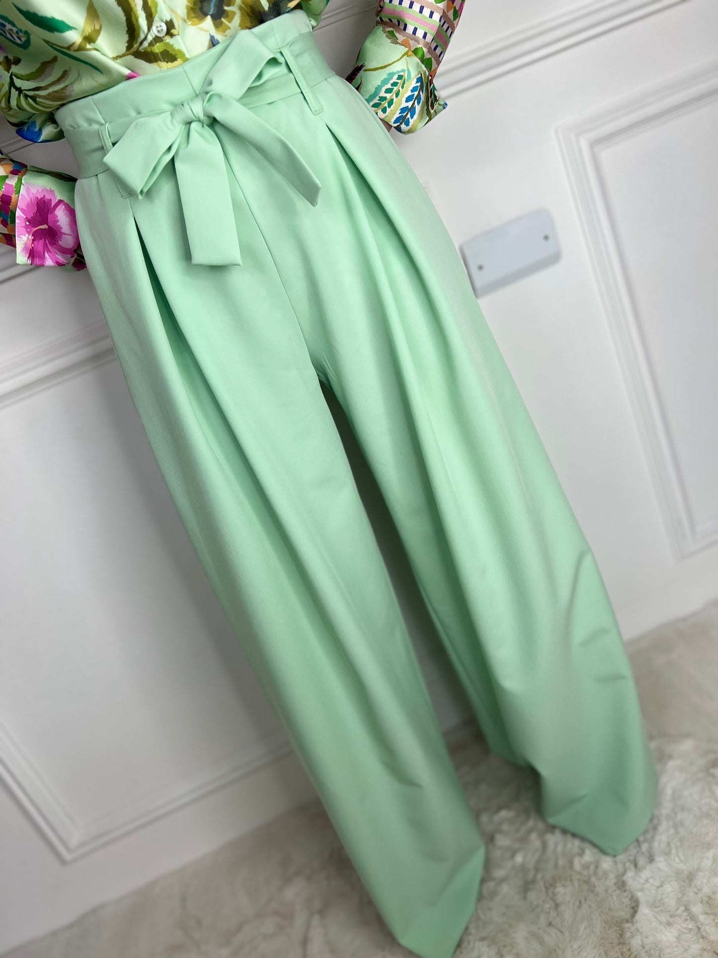 Pantalone ELISA verde latte menta