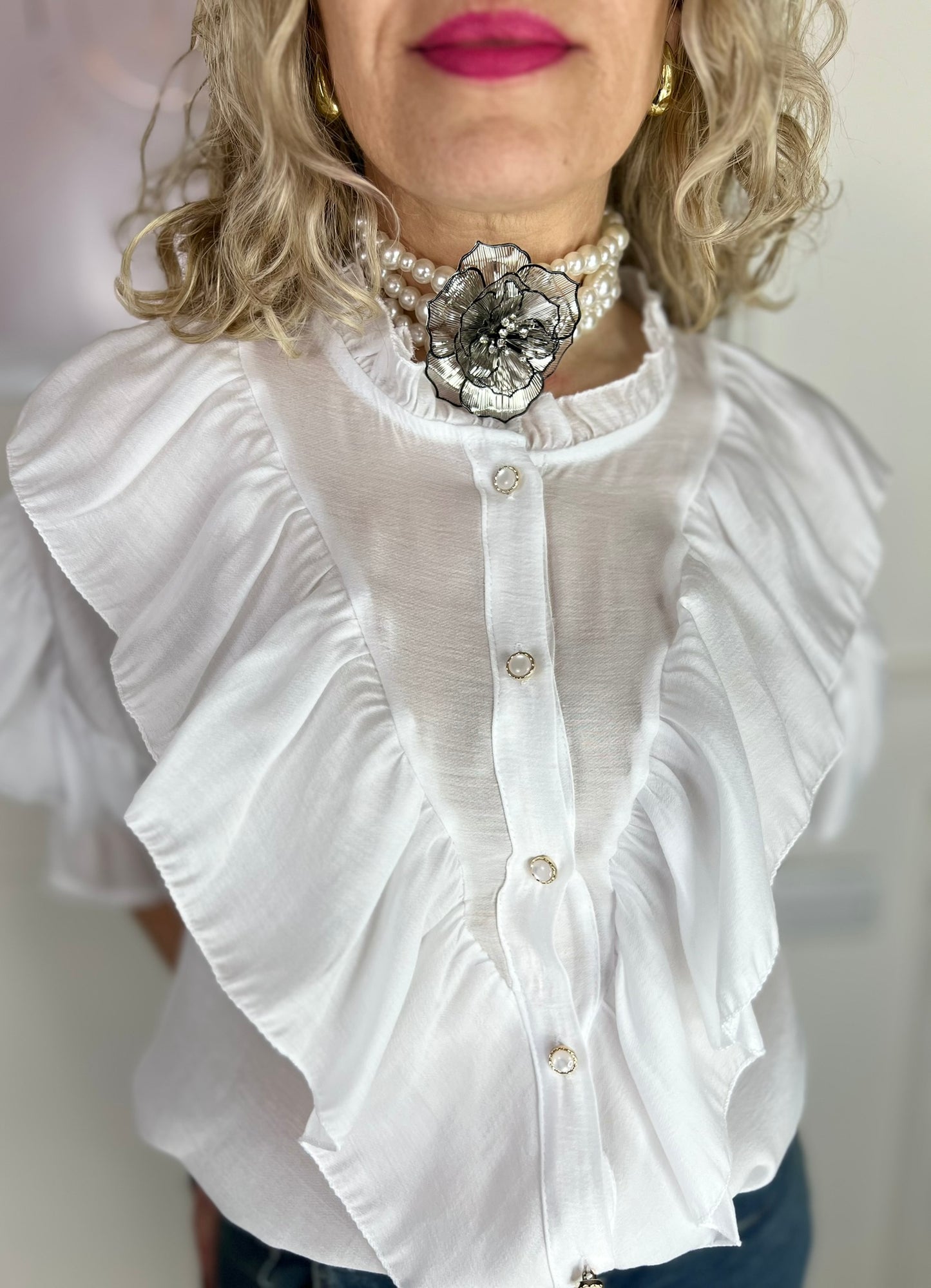 Collana PERLE e FIORE argento