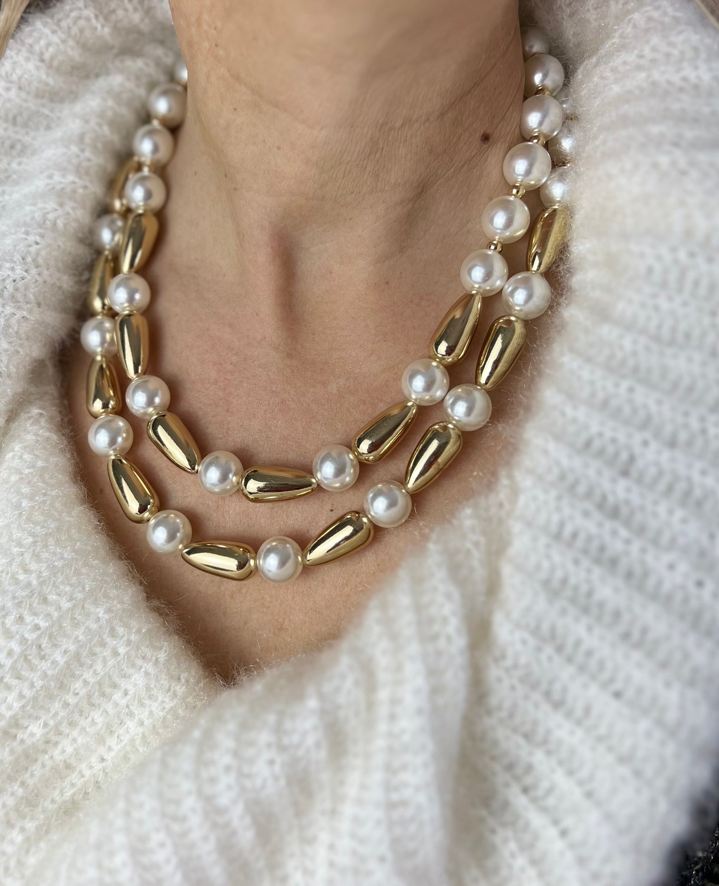 Collana GOCCE oro e perle