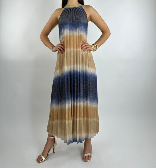 Abito GLAMOUR bicolore oro e blu