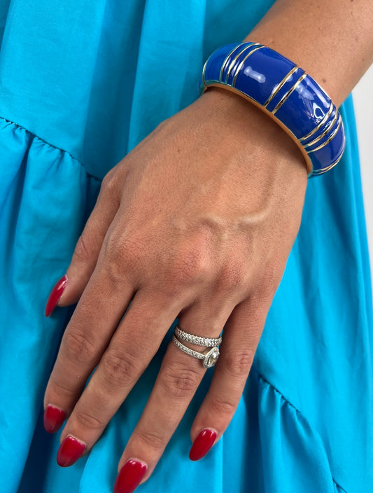 Bracciale RIGIDO ORO e BLU CINA