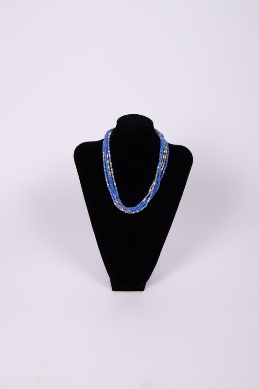 Collana GIROCOLLO 5 FILI celeste