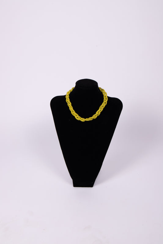 Collana TRECCIA strass Verde Lime