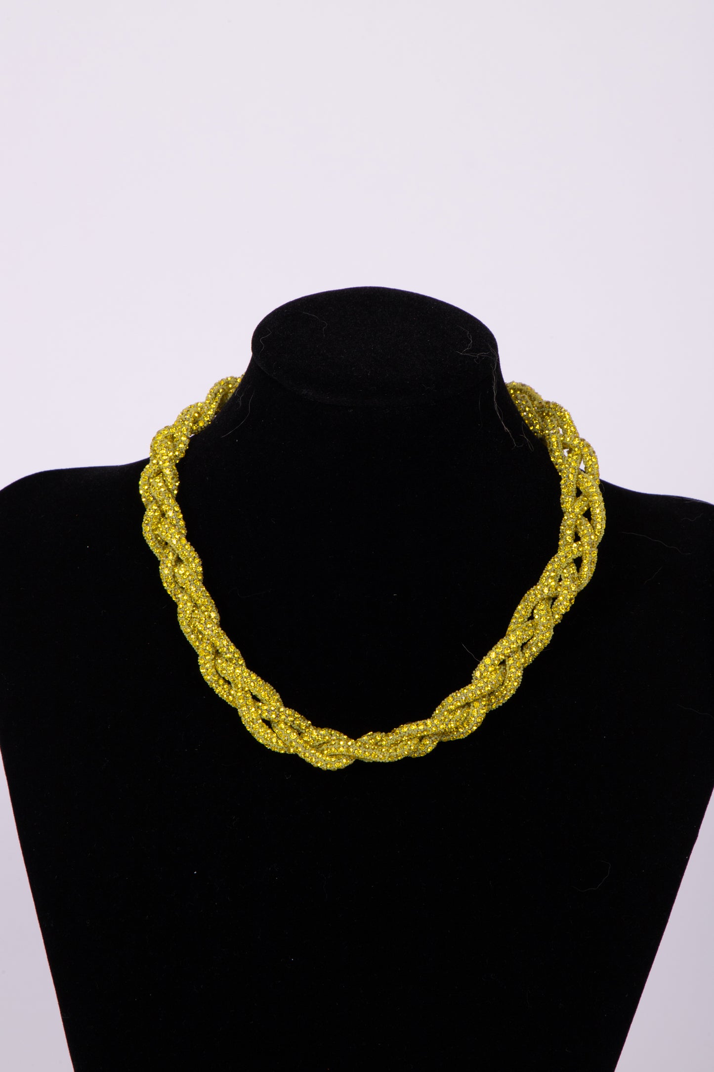 Collana TRECCIA strass Verde Lime