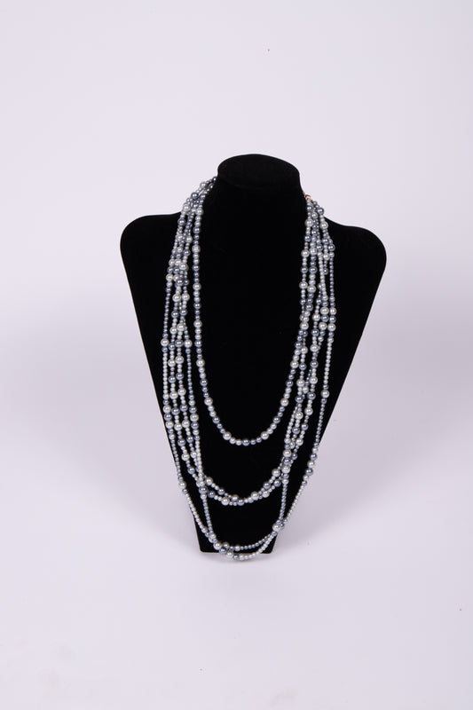 Collana MULTIFILO PERLE GRIGIO