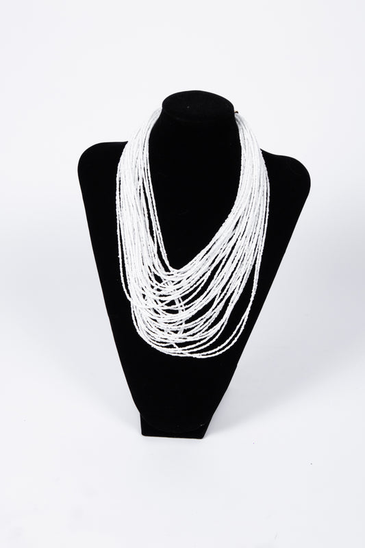 Collana MILLY multifilo di micro perline Bianco