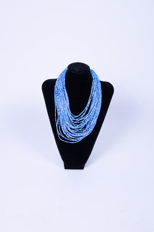 Collana MILLY  multifilo di micro perline Celeste