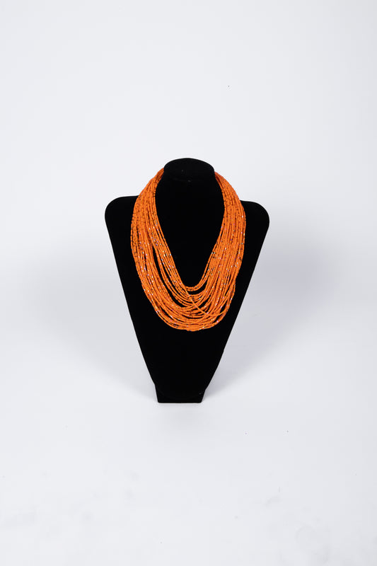 Collana MILLY multifilo di micro perline Arancio