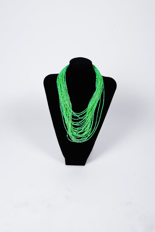 Collana MILLY multifilo di micro perline Verde