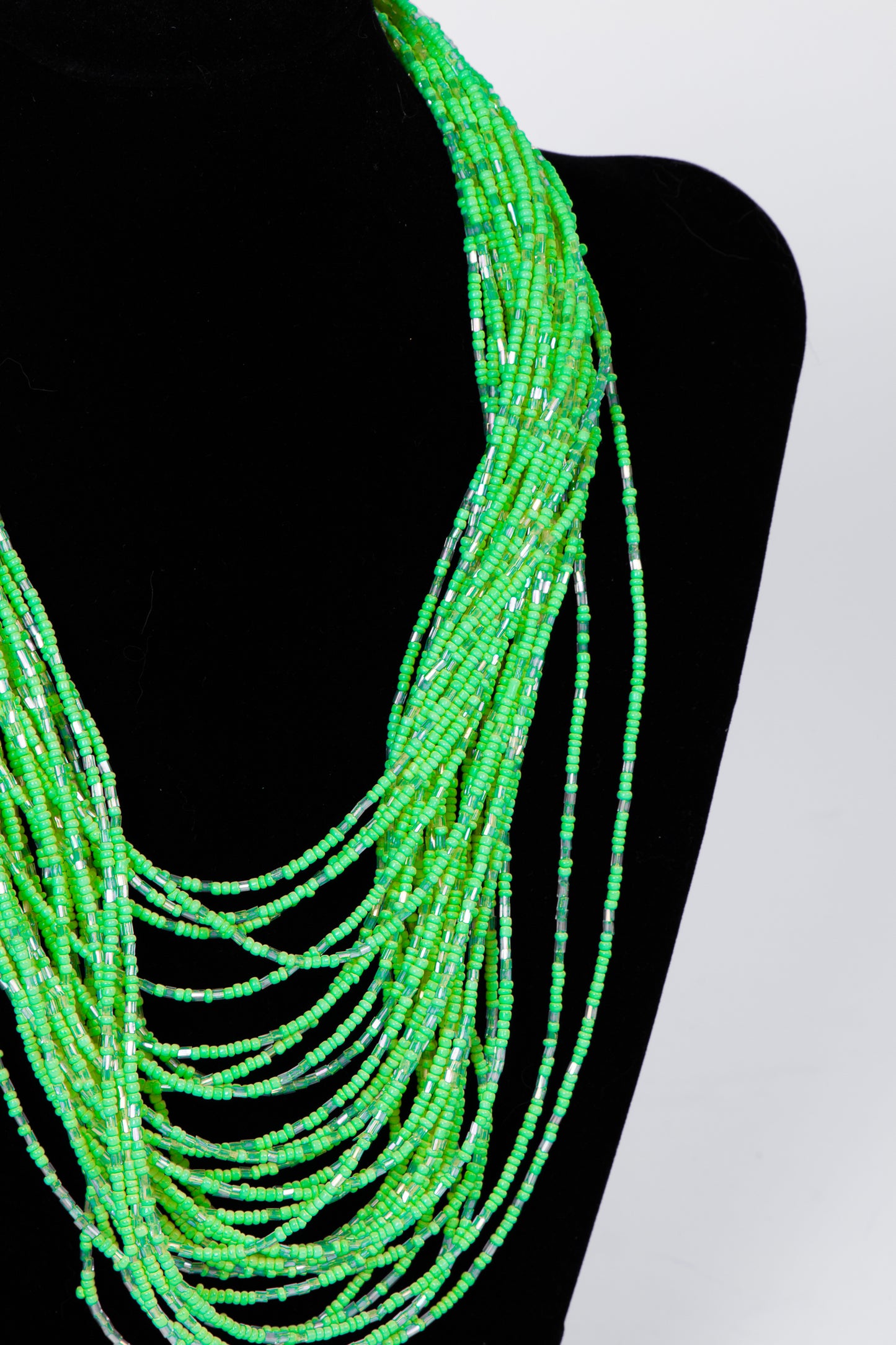 Collana MILLY multifilo di micro perline Verde