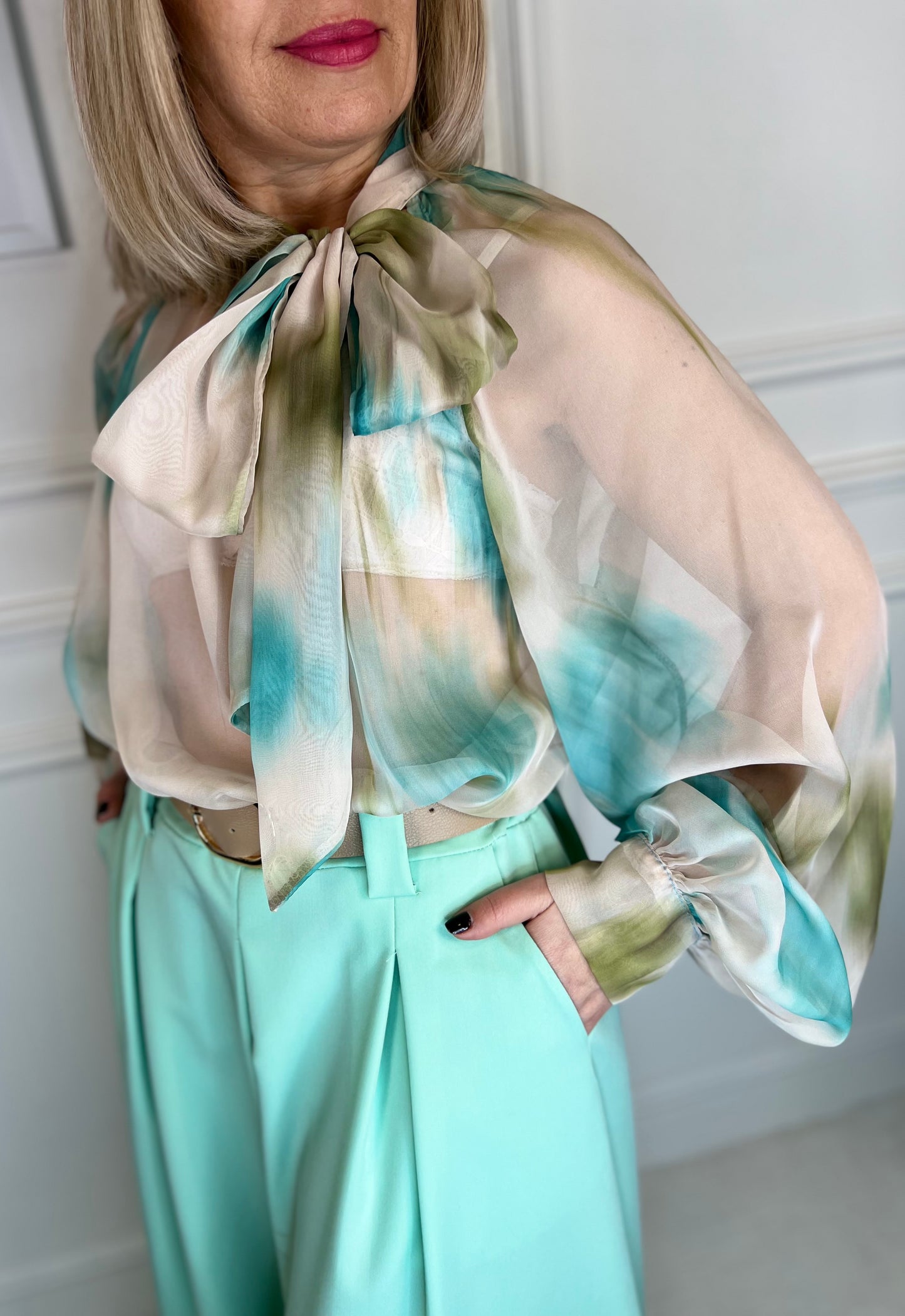 Camicia ZOE verde latte menta