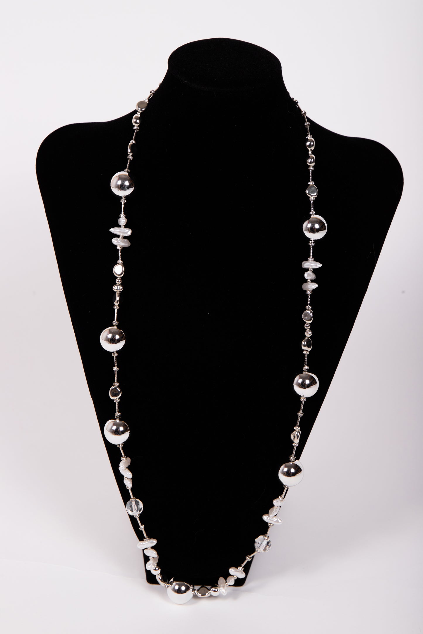 Collana SFERE e MADREPERLA argento