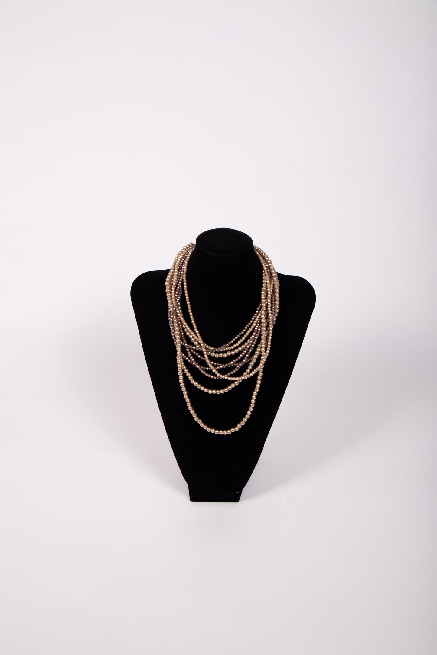 Collana MULTIFILO PERLE BRONZO