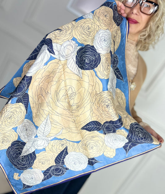 Foulard PEONIE celeste